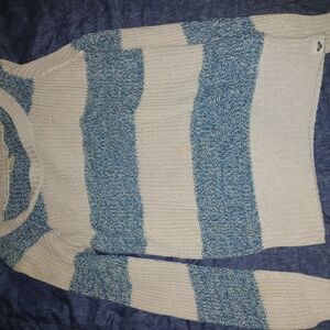 Roxy Blue and Cream Striped Sweater